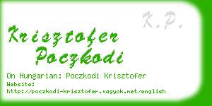 krisztofer poczkodi business card